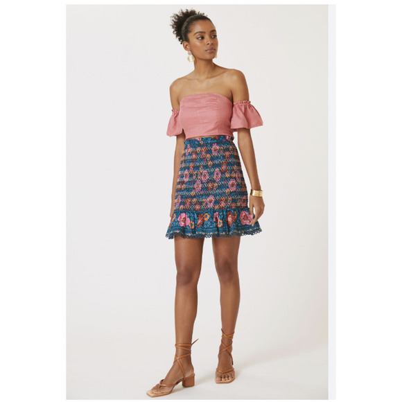 Anthropologie Farm Rio Flounce Mini skirt size XS NEW - Picture 2 of 5